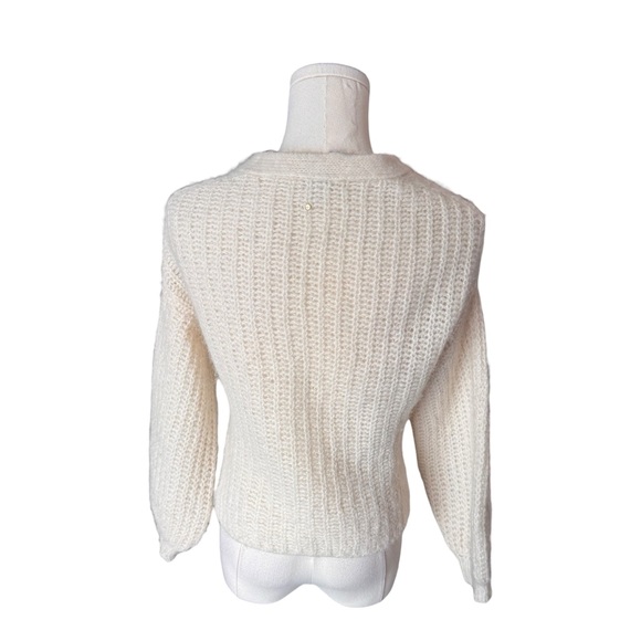 Cuyana - Alpaca Wool Cropped Cardigan Ivory Made in Italy Sz Xs - Picture 4 of 7